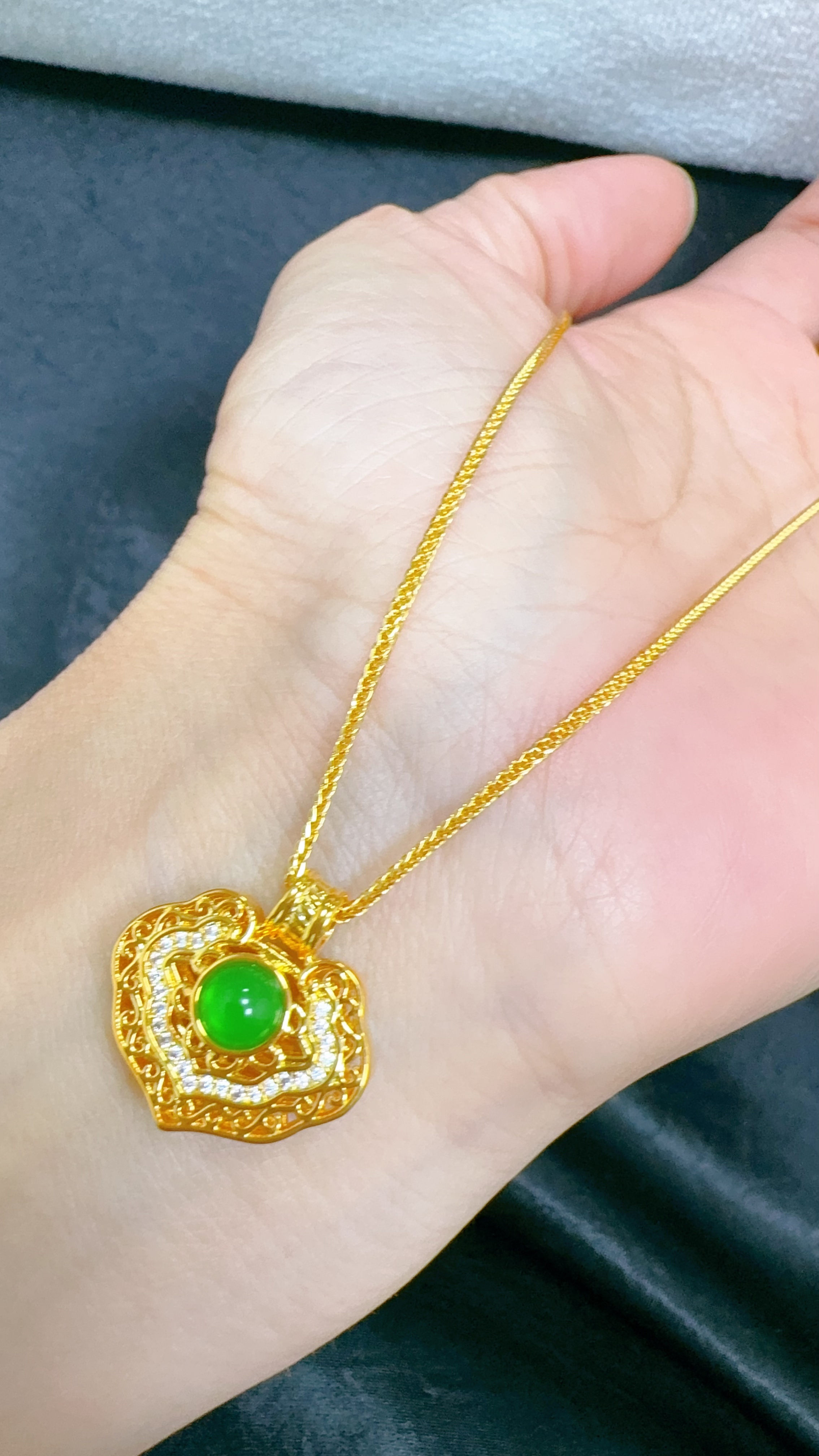 合金珐琅项链 珐琅彩如意锁包套链