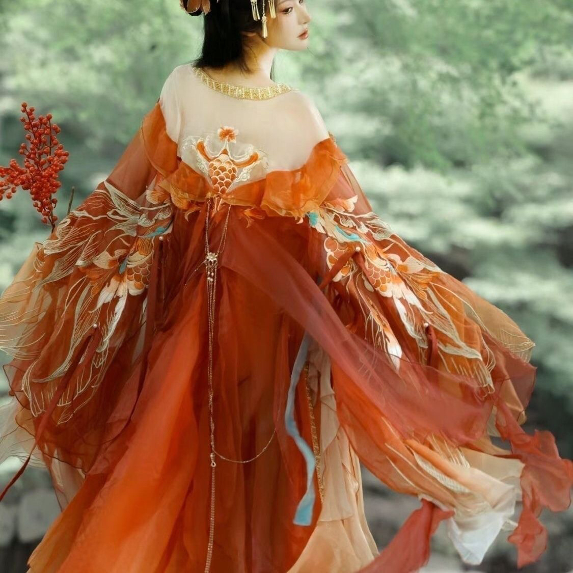 七七锦鲤2024神话系列重工刺绣大袖齐胸汉服女拖尾超仙汉服