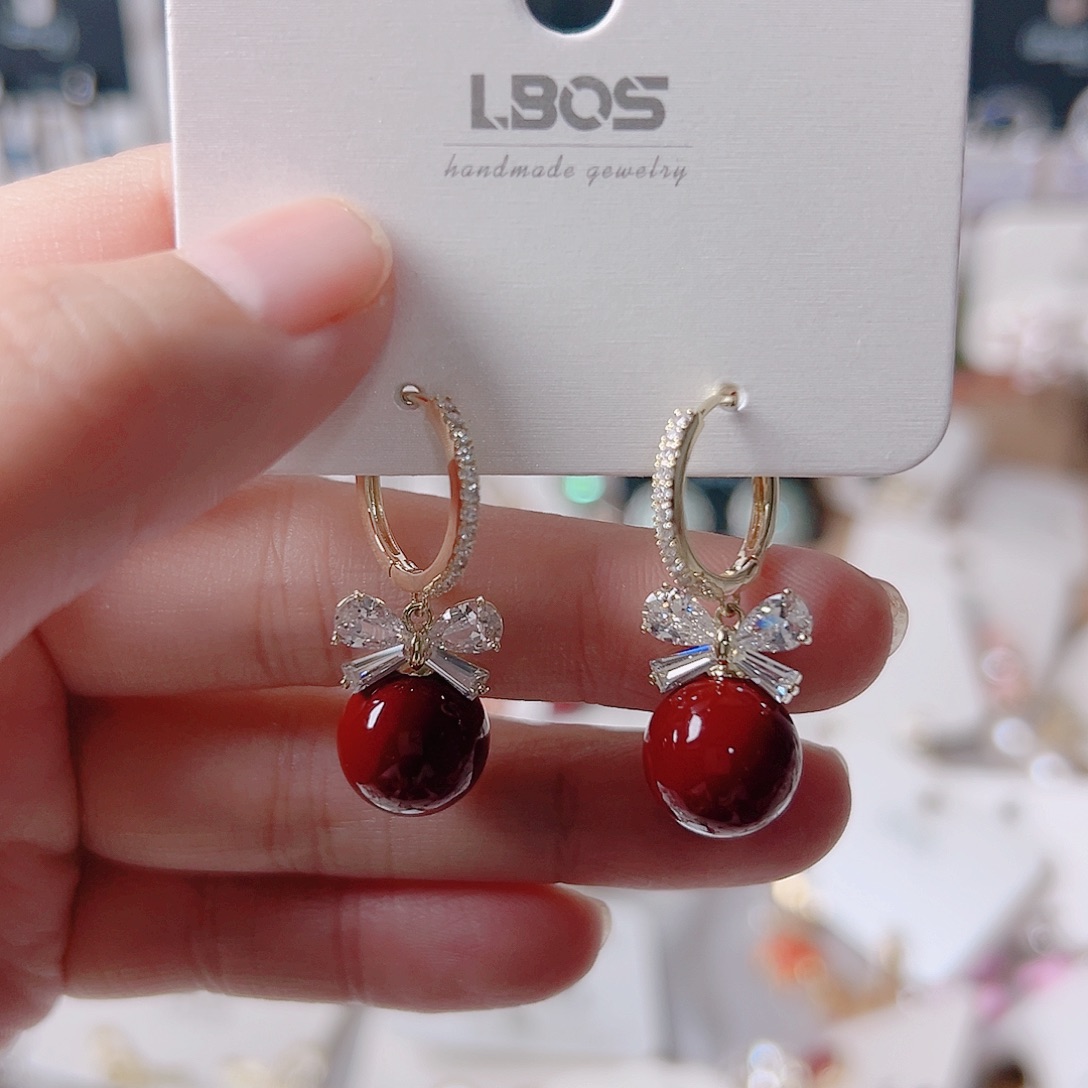 琉璃纯铜合金耳环的