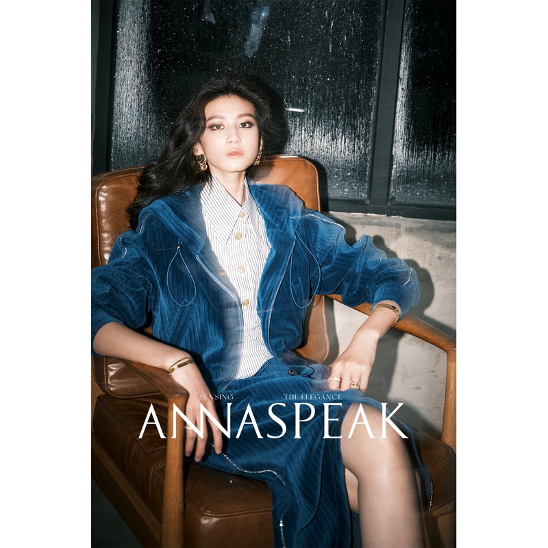 ANNASPEAK细闪金银丝灯芯绒 ATHFLOW风镶钻链条连帽卫衣/开叉半裙