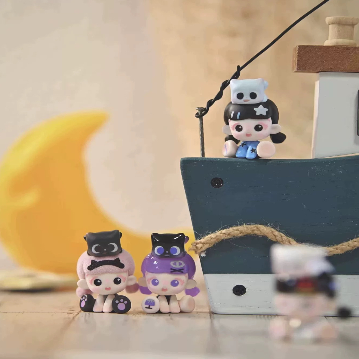 【代拆】倒倒和小猫的一天系列潮玩盲盒萌粒可爱公仔摆件手办