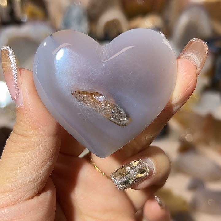 玛瑙/玉髓无未镶嵌爱心