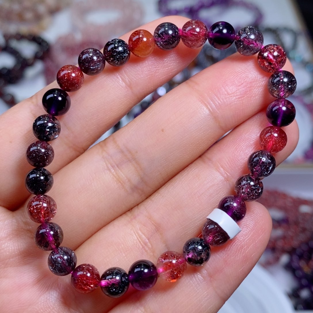 水晶手串未镶嵌M****a黑加仑