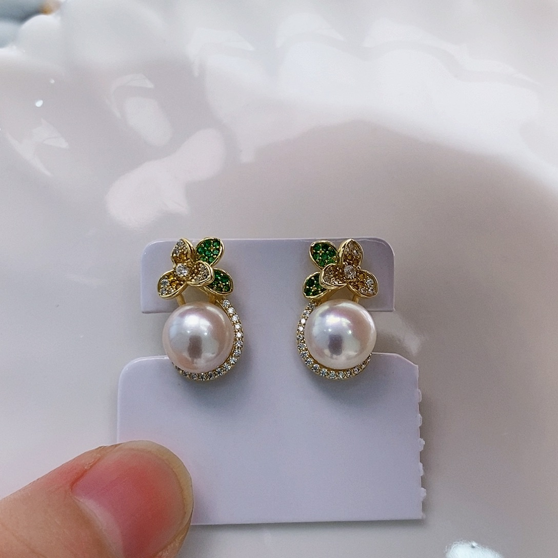 银S925镶嵌特价耳饰淡水珍珠