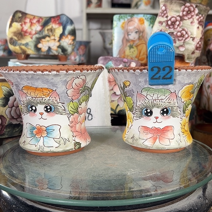 满38包邮 景德镇幸运花盆