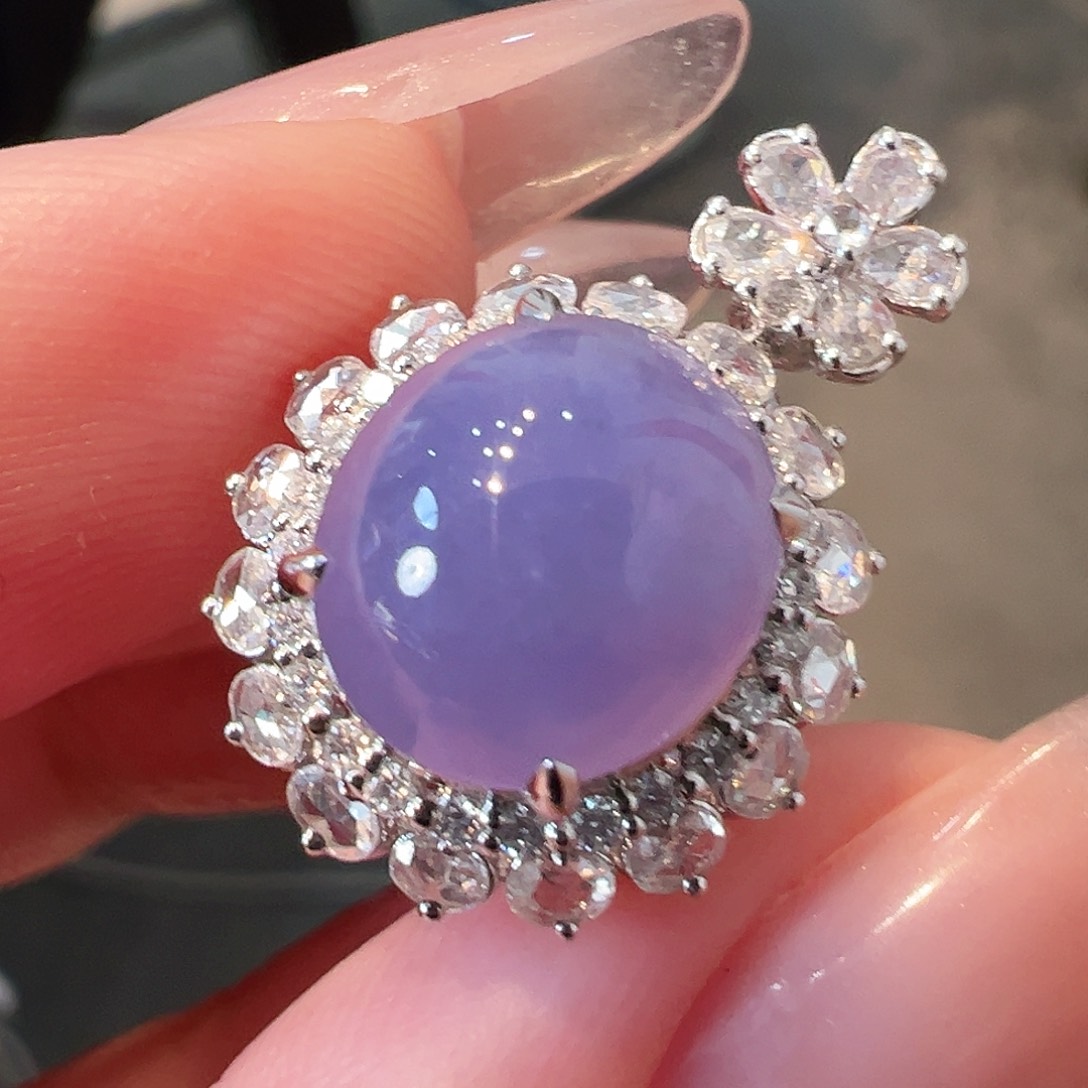 翡翠戒指18K金镶嵌两用款