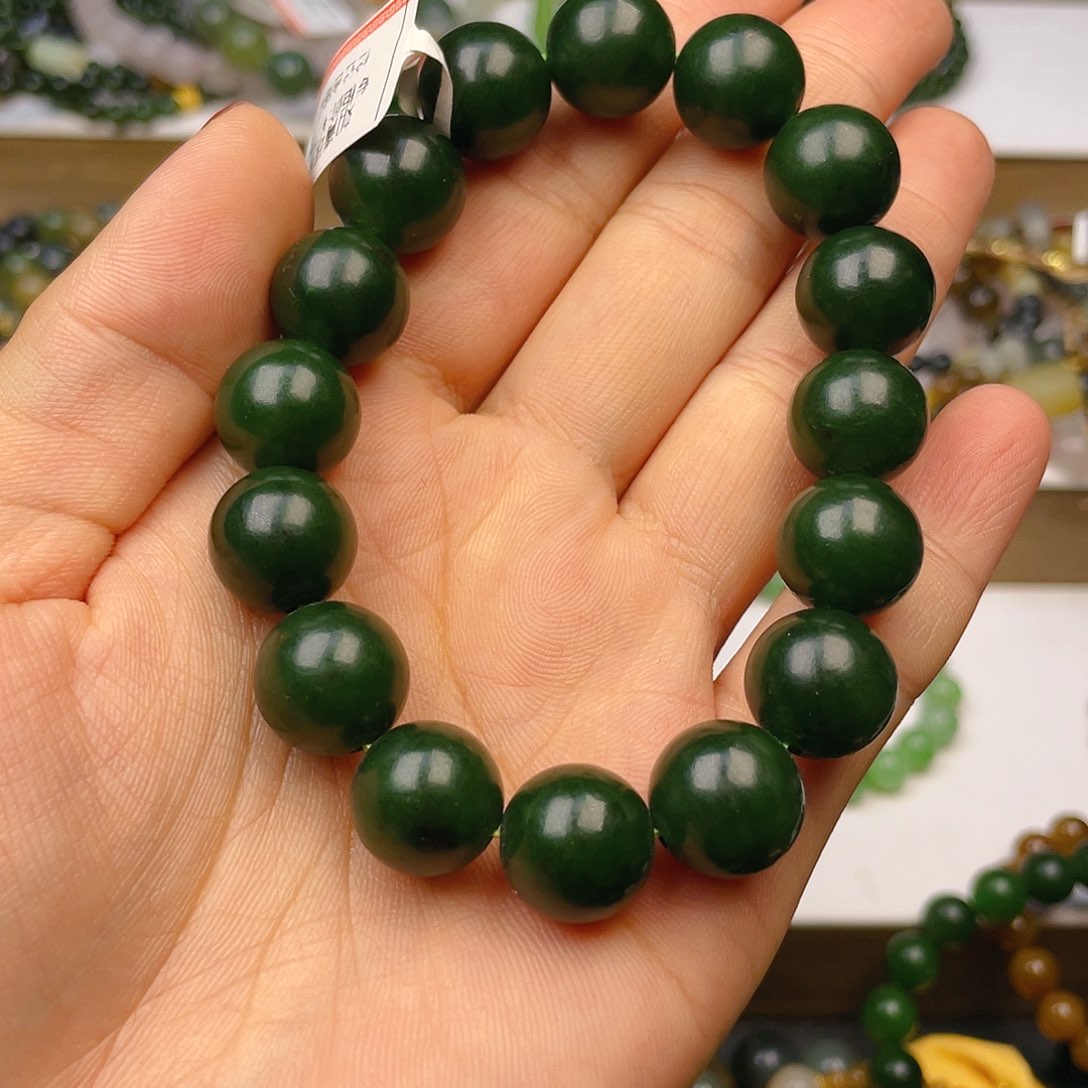 和田玉手串卡12.8未镶嵌