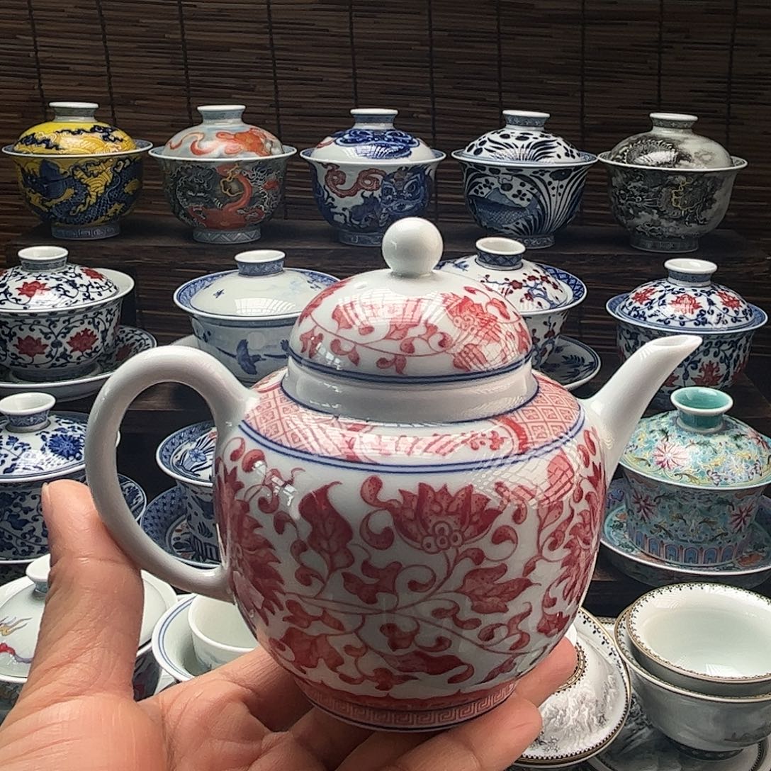 陶摆件景德镇陶瓷手把壶