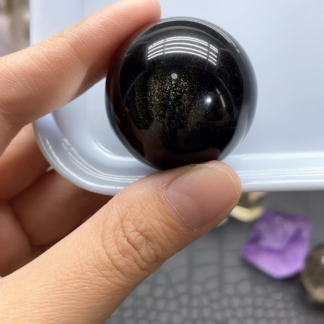 未镶嵌珠宝半成品水晶7金耀石球卡3.5