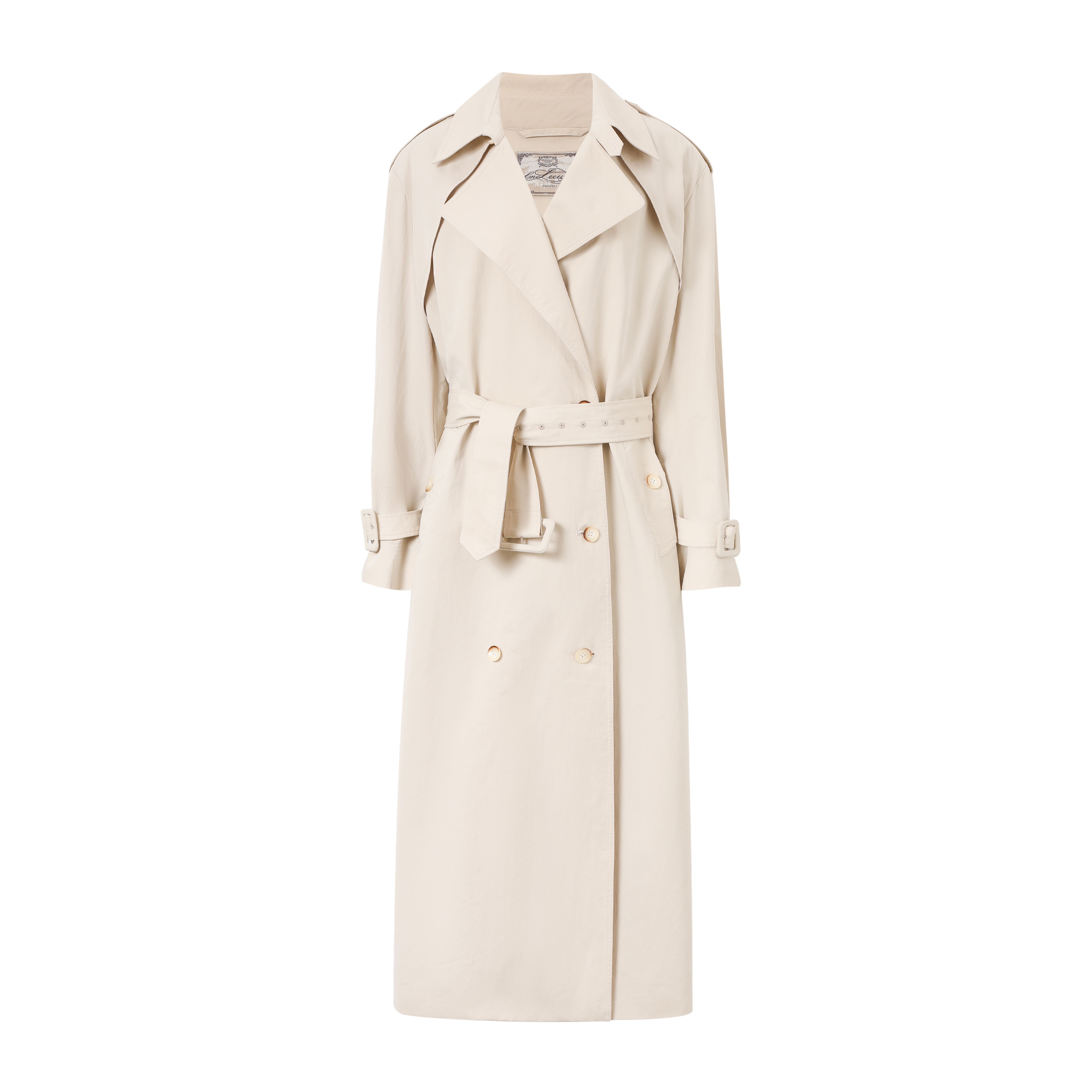 CNLEEWEI 经典大翻领廓形双排扣超长款风衣 LEAFLEAF设计师品牌