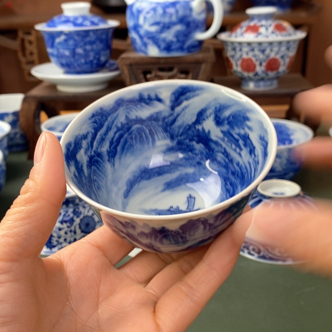 杯山**海景德镇陶瓷手工手绘