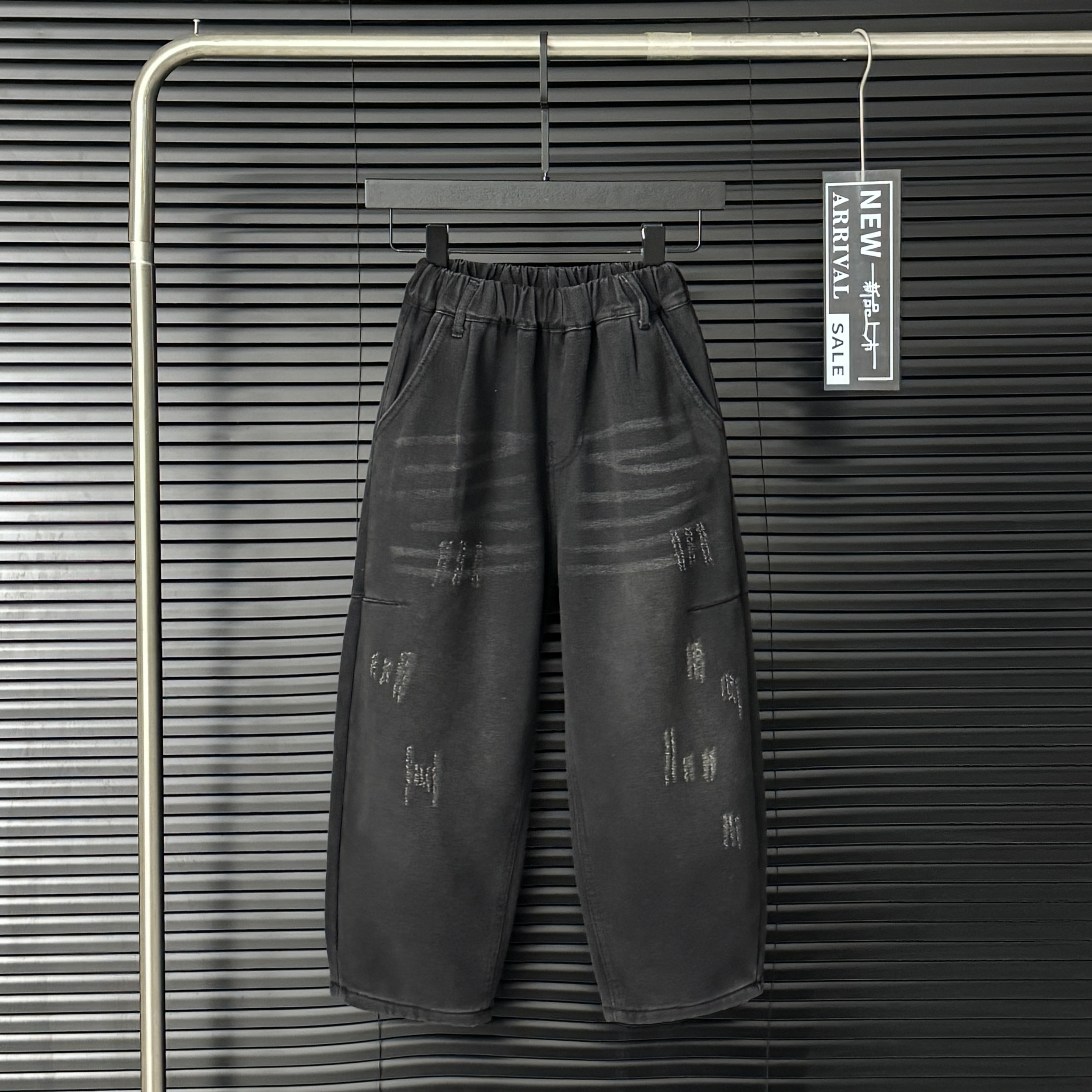 【03E3定制】（Y239)冬季男童直筒牛仔裤男阔腿裤复古宽松潮流水洗