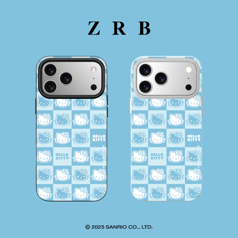 zrbHello Kitty联名款KT格子表情系列适用苹果17/16pro磨砂软壳