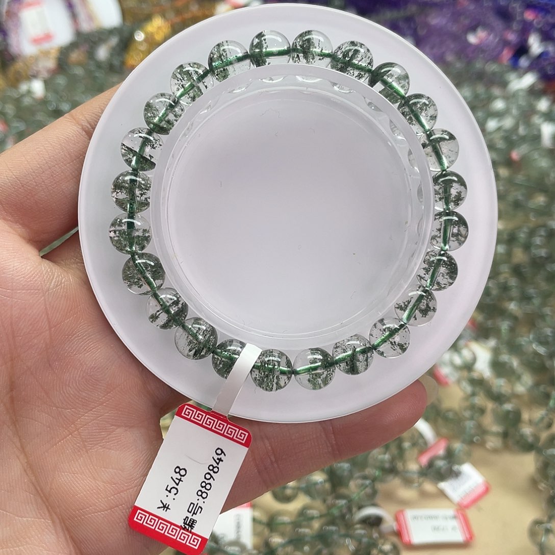水晶手链未镶嵌@*程绿幽灵手链
