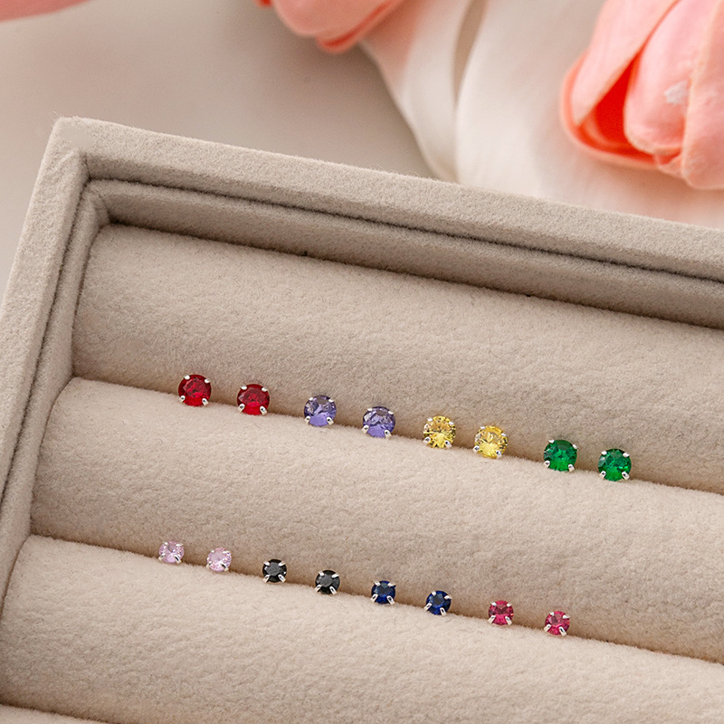 铜合金锆石耳饰 铜合金锆石耳环气质百搭高级时尚轻奢重工耳环女