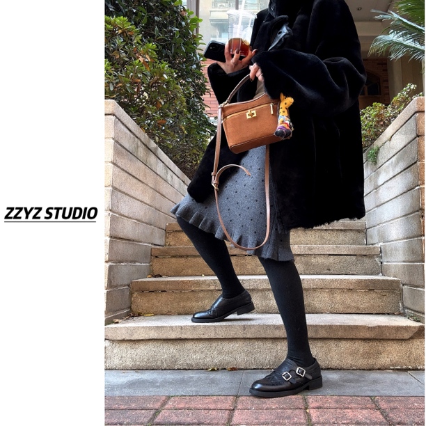 【ZZYZ】“暗夜天使”双面穿美丽奴羊皮毛一体老钱松弛感中长款外套