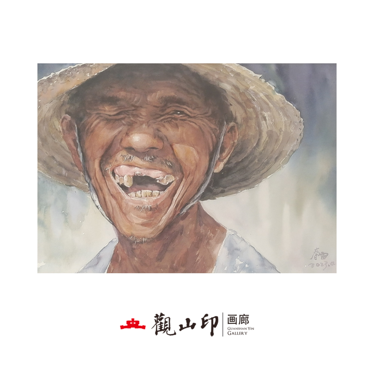 谢春雷 原创手绘风景水彩画50x35cm作品4901