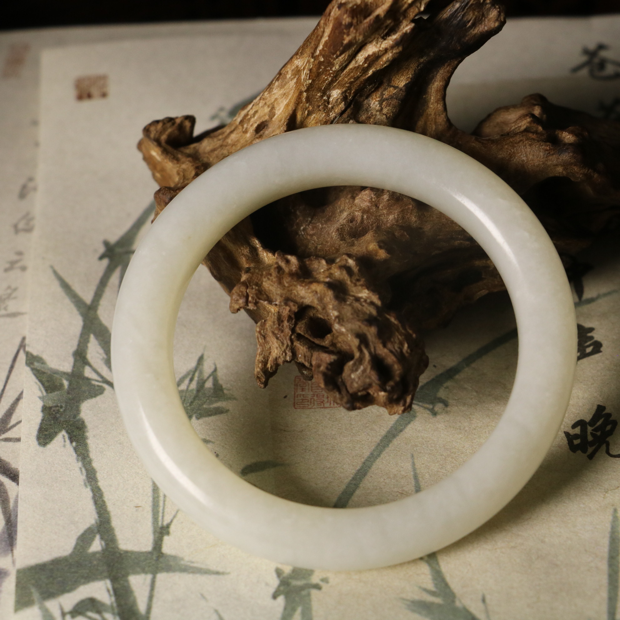 【嘉琪珠宝】天然和田玉手镯