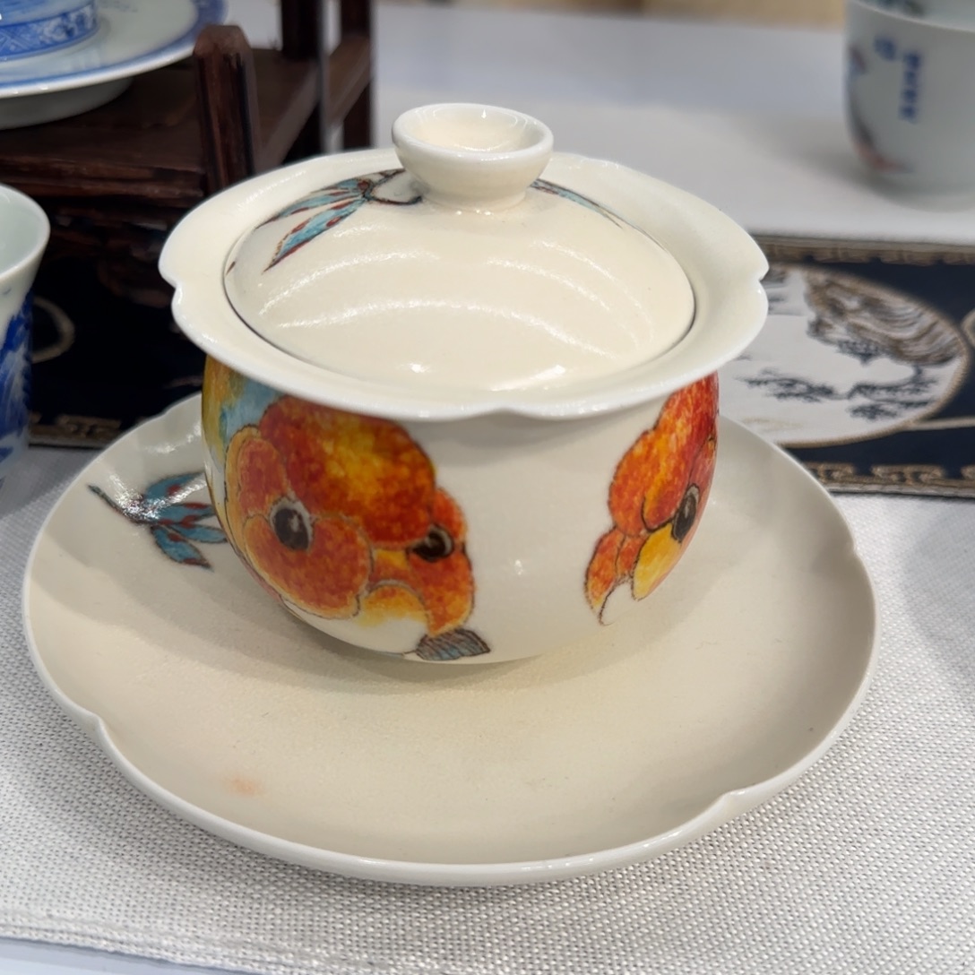 U***U三才盖碗手工手绘