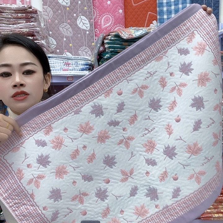 棉紫色小枫叶纯棉