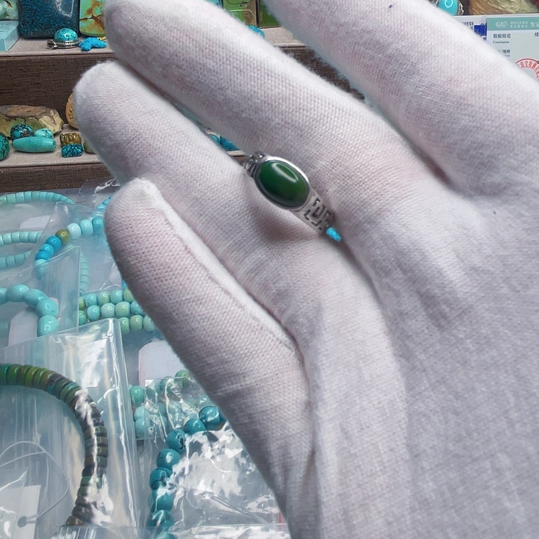 绿松石珠宝奇石银S925镶嵌