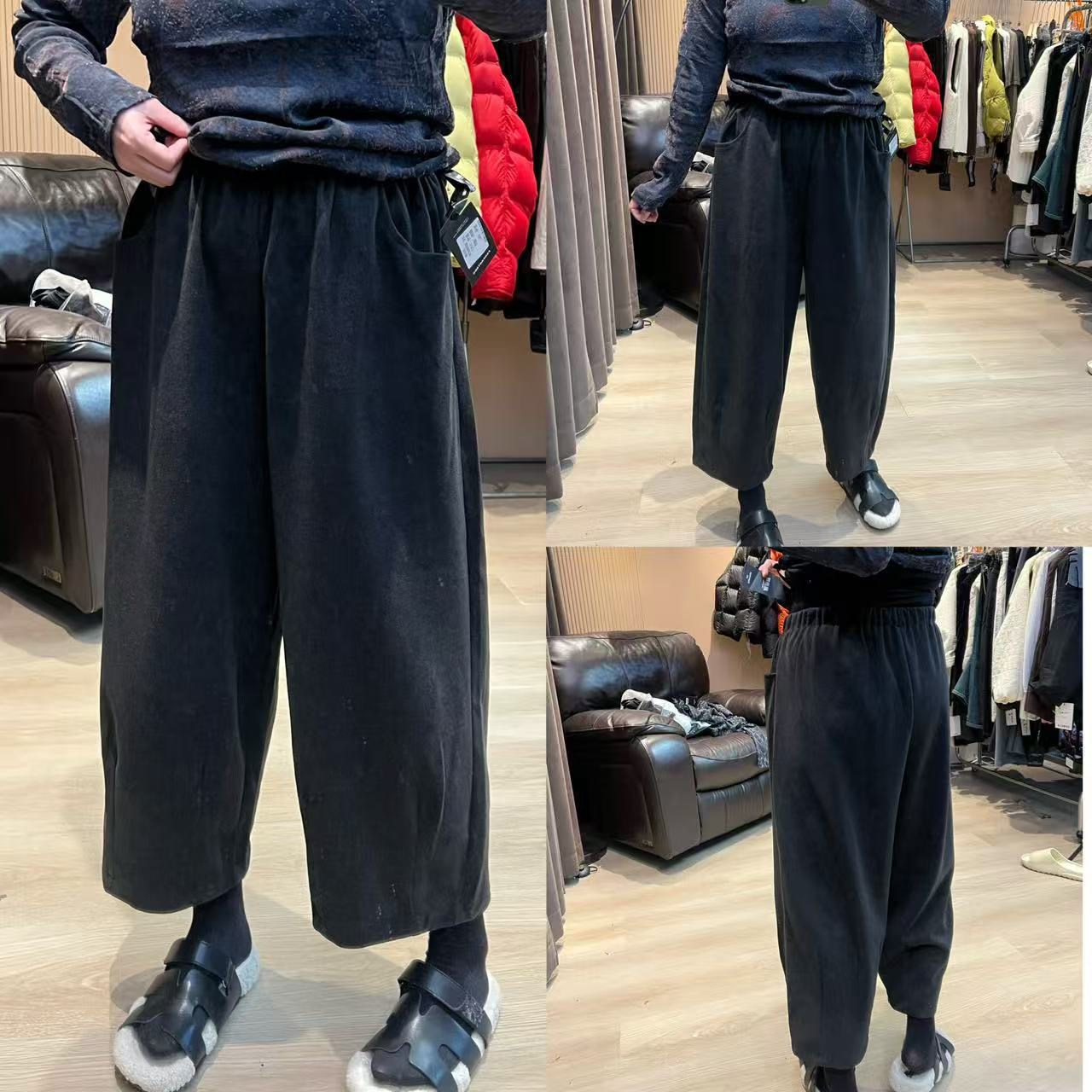 1109#韩系穿搭加厚九分毛呢奶奶裤女秋冬显瘦（卡码拍小）