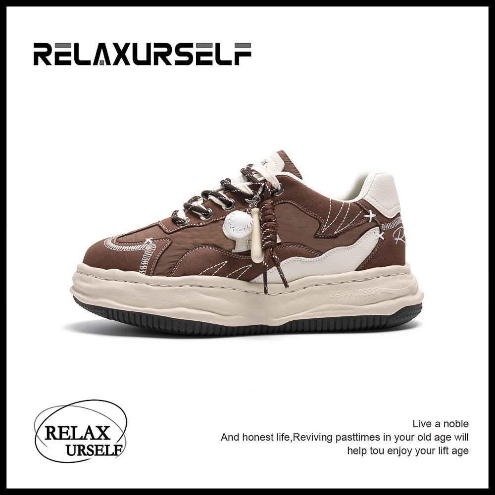 RELAXURSELF干净痞帅男鞋潮牌鞋国潮鞋厚底潮鞋透气百搭增高潮鞋