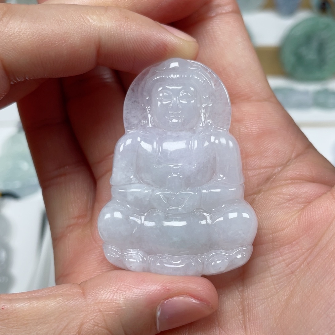 翡翠颈饰未镶嵌天然翡翠A货观音23号