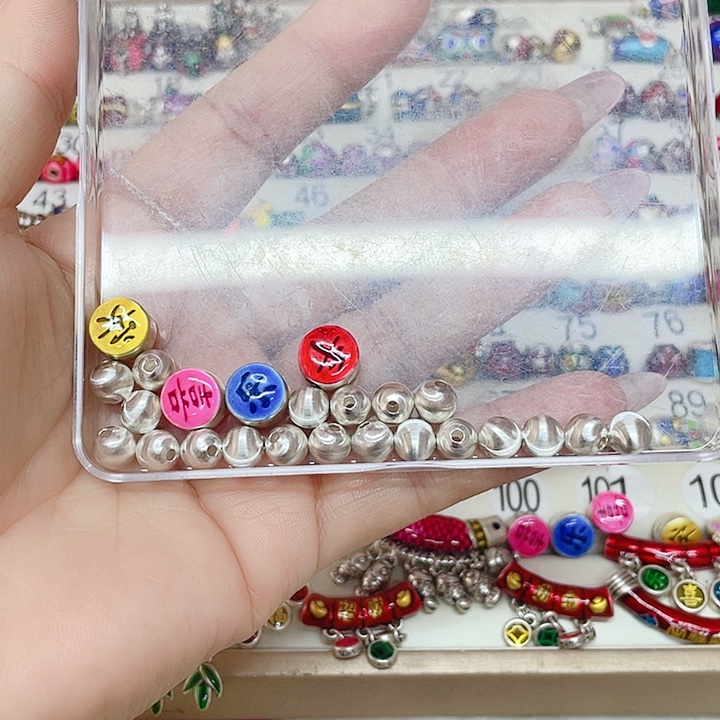 努***福足银珐琅珐琅彩足银配件加散珠