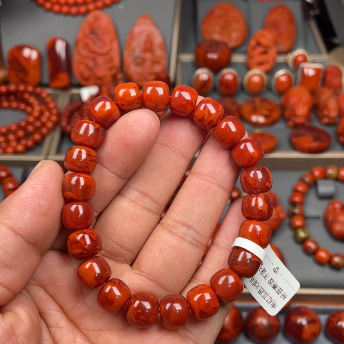 【闪购商品】南红玛瑙珠宝奇石未镶嵌单圈9