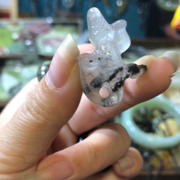 岫玉未镶嵌岫玉耳环