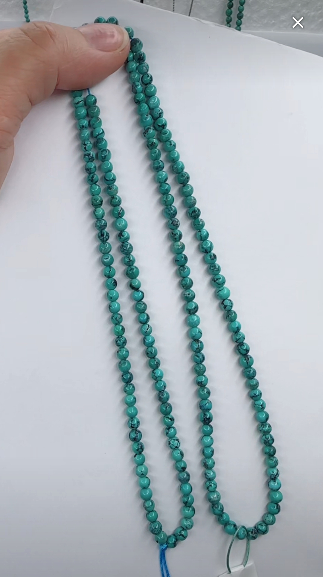 天然原矿绿松石米珠链