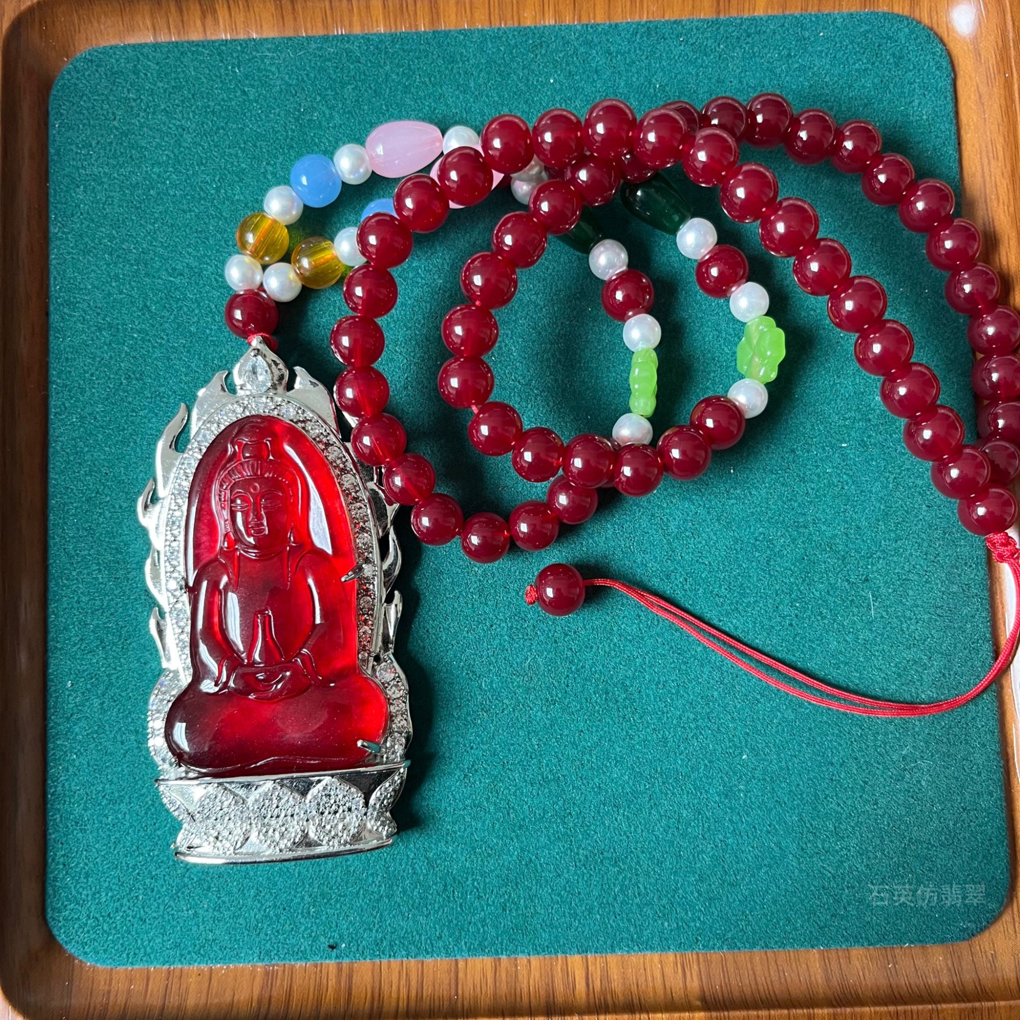 吊坠 菲菲甄选吊坠A1296红雕刻观音吊坠