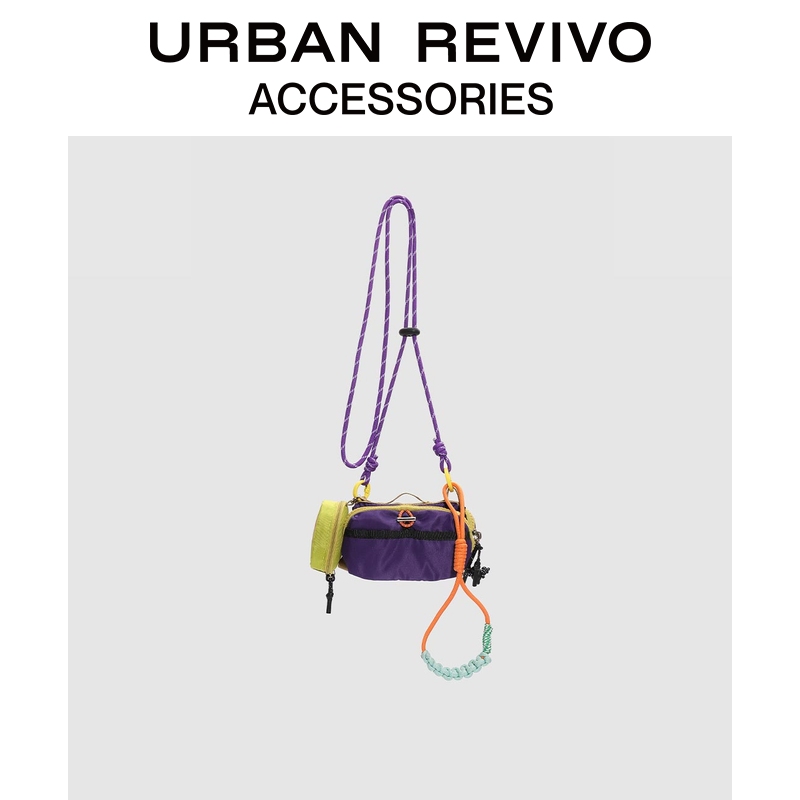 URBAN REVIVO2025秋季新款女士户外撞色编织小挂包UAYA50347