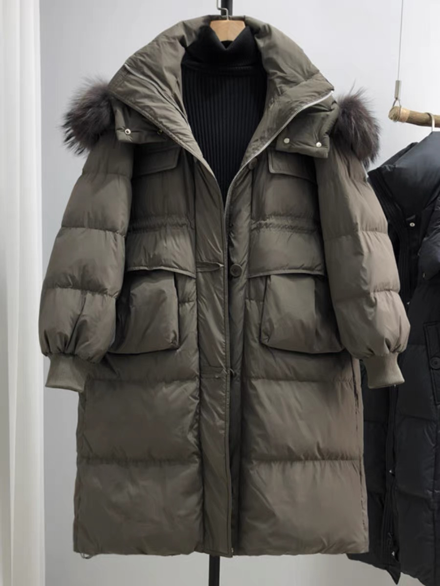 9926新宠儿韩版加厚收腰过膝长款加厚外套