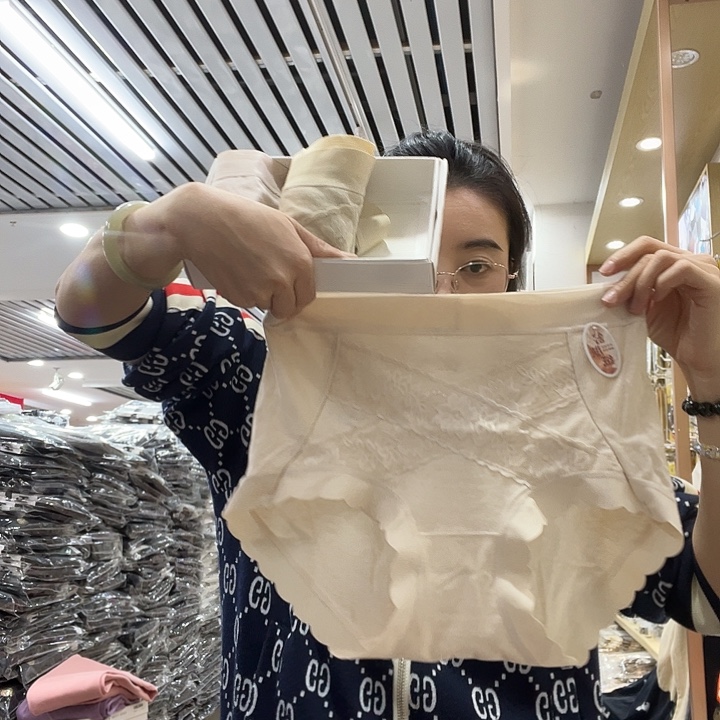 蕾丝高腰收腹内裤90-150斤3条装