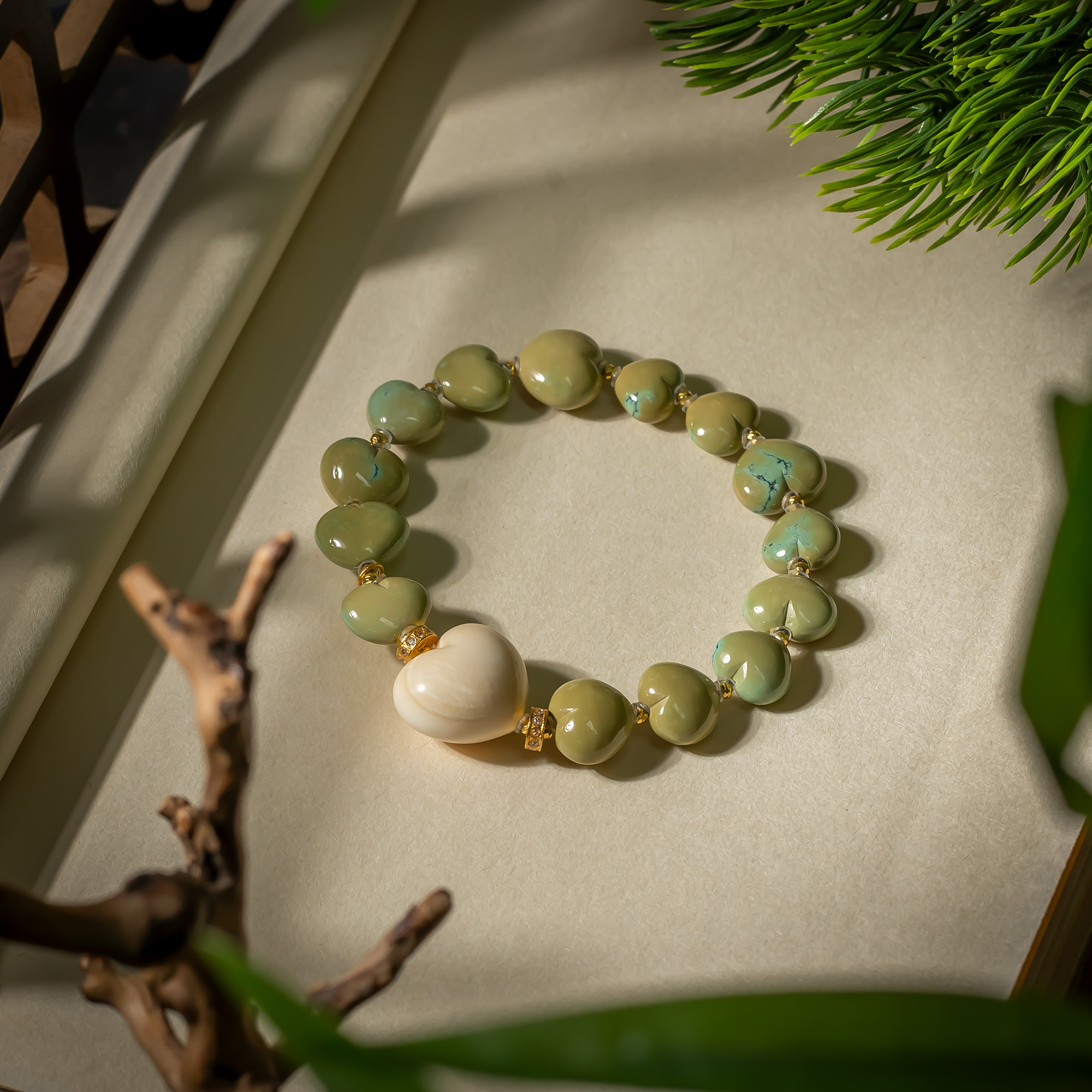 【世间臻宝】18K猛犸爱心DIY手串/Q1359/多样性发一件/1