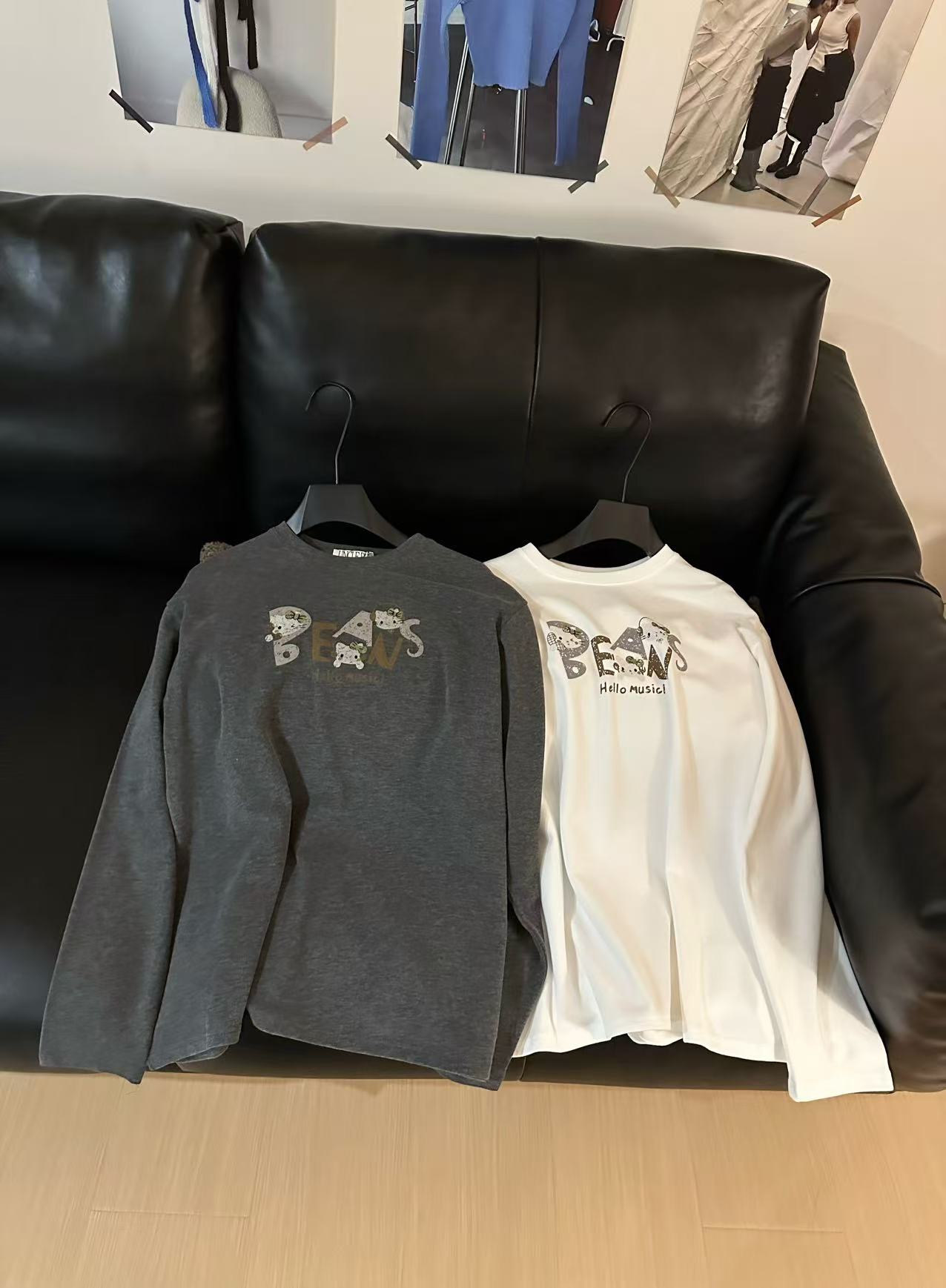 温柔瑶-Uncle Be冬季福利#松弛百搭字母Kitty猫印花长袖#88597