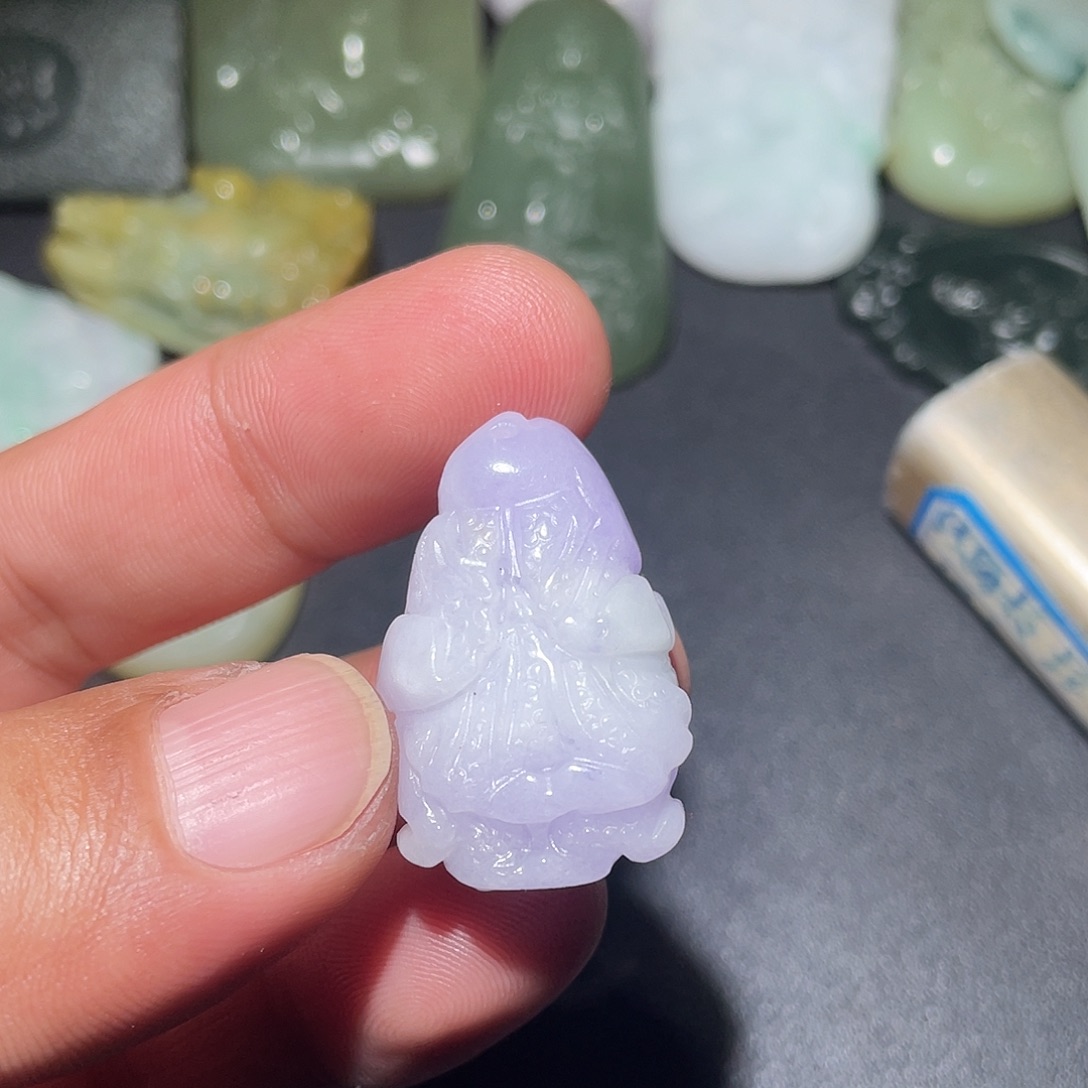 翡翠未镶嵌颈饰天然翡翠紫罗兰白菜