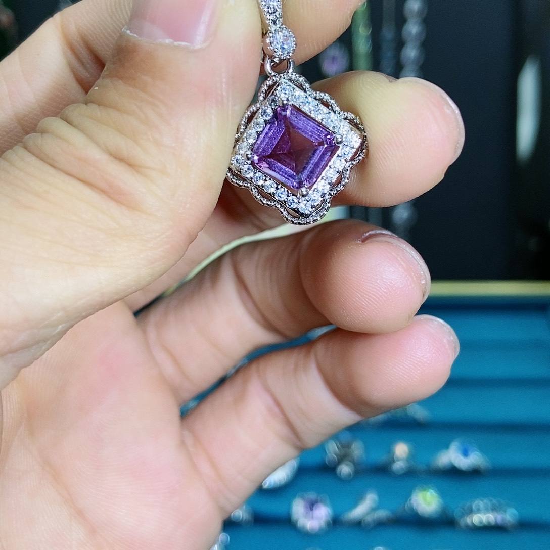 【闪购商品】紫晶珠宝半成品银S925镶嵌