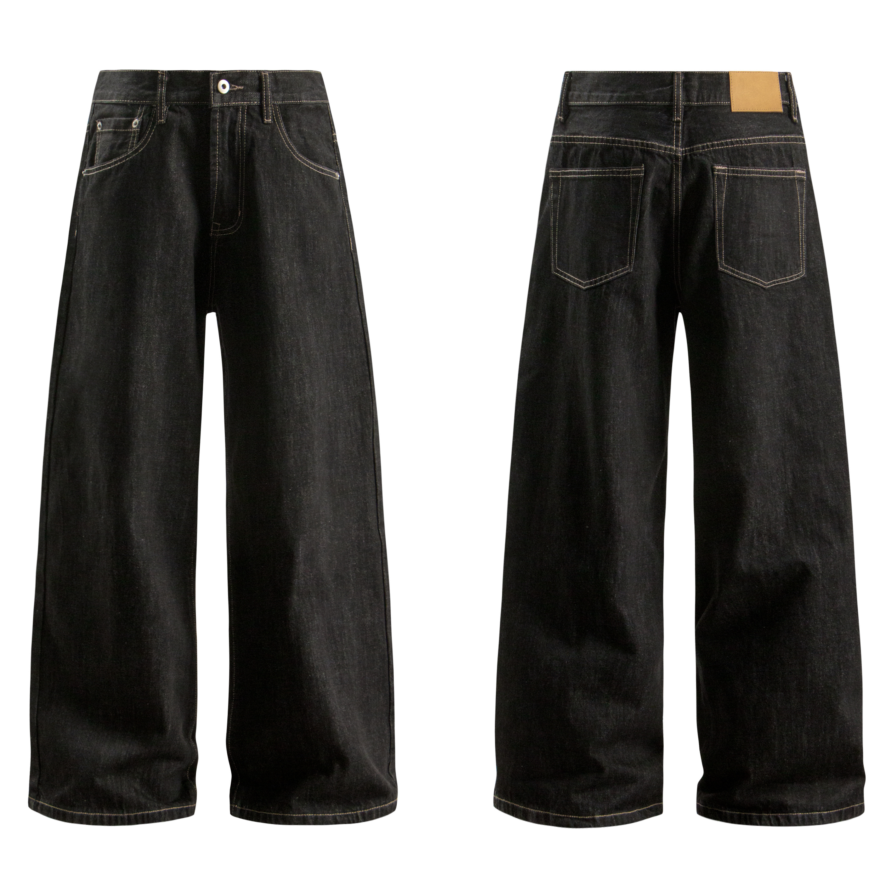 JADE QILIN 美式14.5盎司纯棉丹宁原色牛仔cleanfit百搭休闲裤