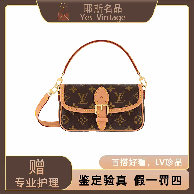 99新 LouisVuitton/路易威登 lv现代芯片款diane法棍包nano【美王】