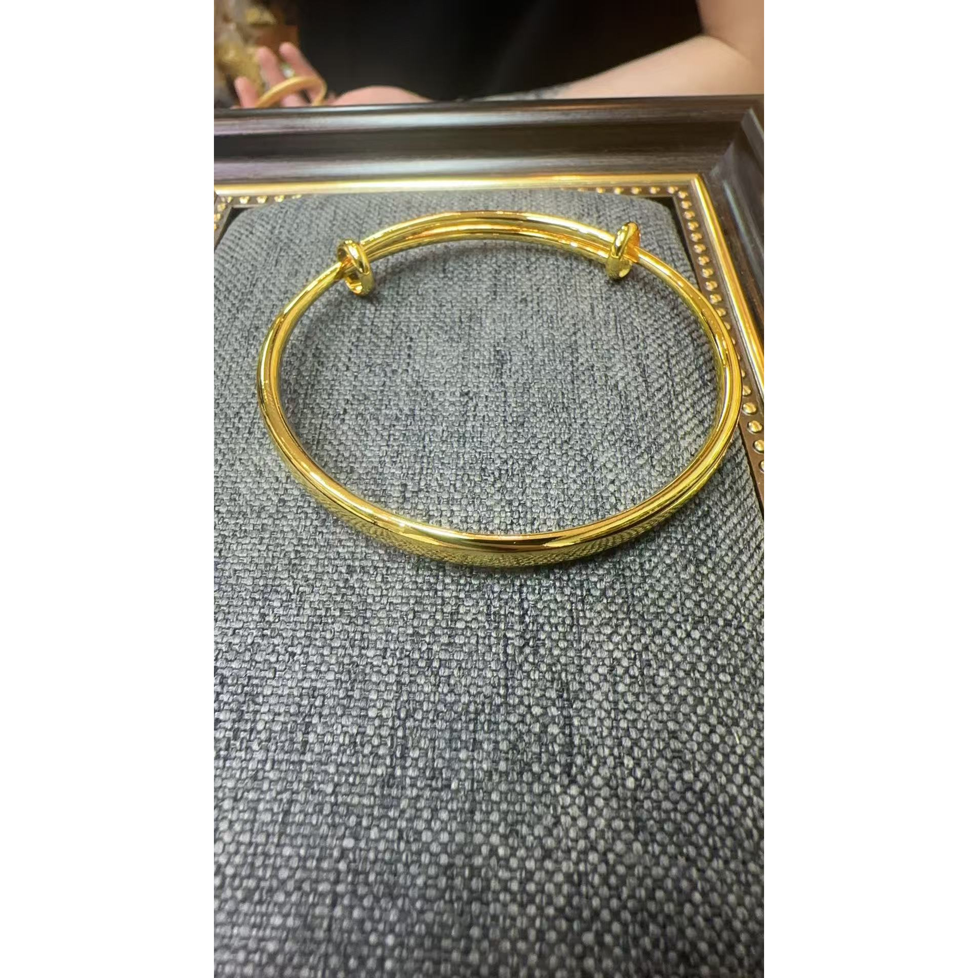 光面推拉999手镯简约气质轻奢A87