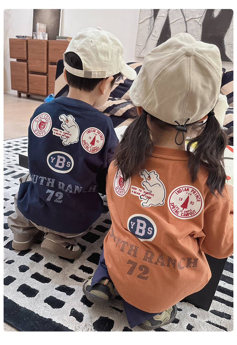 儿童T恤2025春季新品男女童打底衫宝宝百搭T恤衫潮