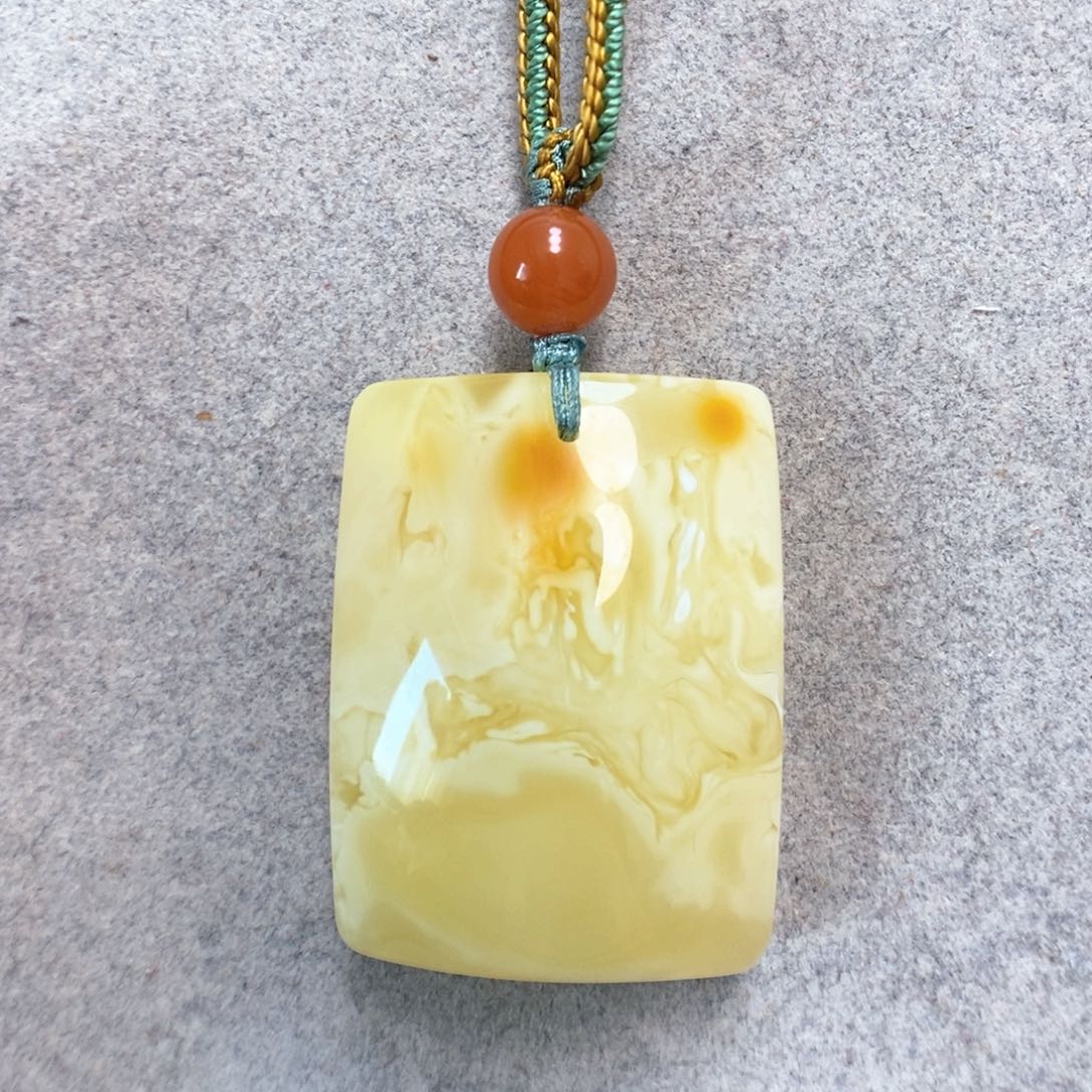 蜜蜡项链未镶嵌稀**钉蜜蜡吊坠