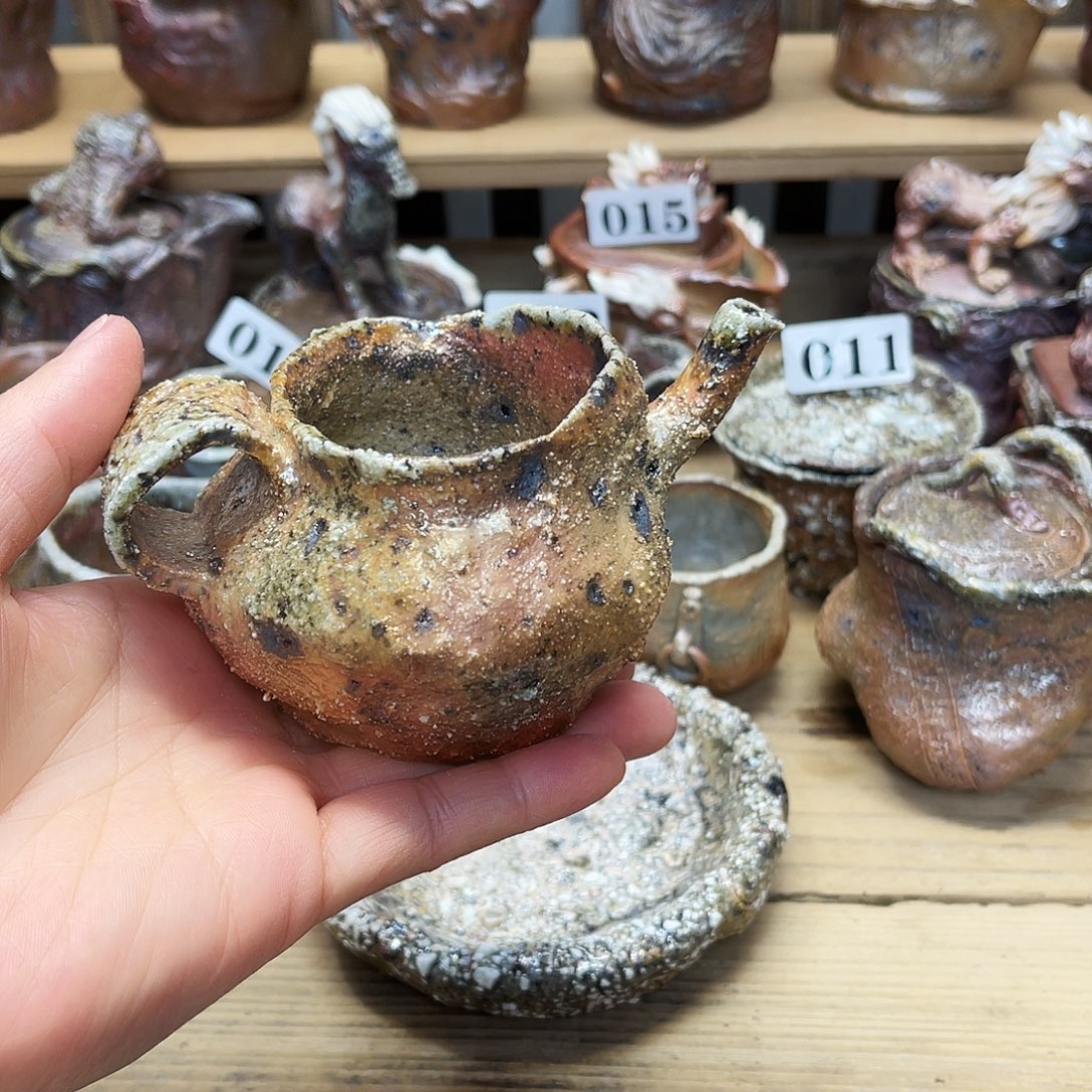 瓶柴烧粗陶手捏公道杯