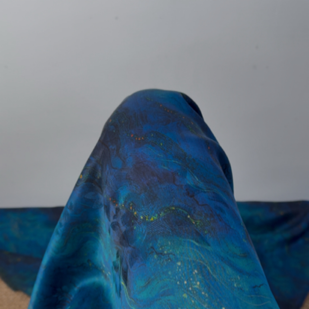 【蓝海】110门幅26姆米花罗红云纱（裁剪不退换）