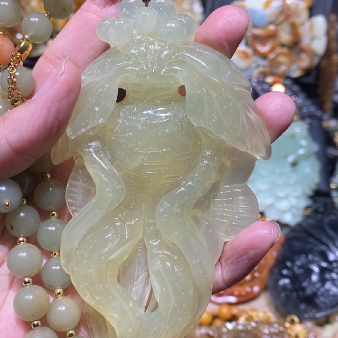 【闪购商品】蛇纹石玉颈饰合金