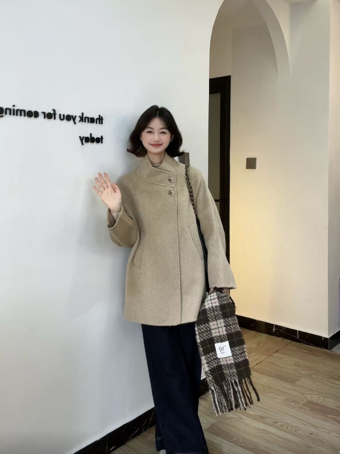 【米米专属】伊迪卡双面羊毛大衣气质秋冬时尚百搭小个子休闲外套