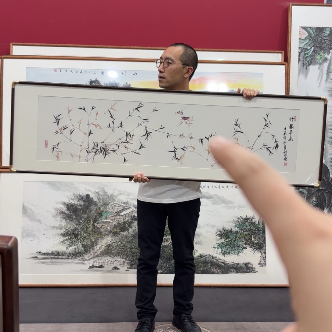 国画带框绘画160/45尺寸